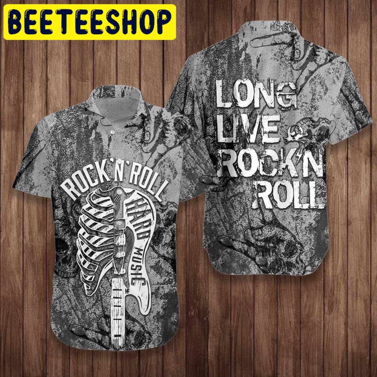 Long Live Rock'n Roll Guitar Unisex Hawaiian Shirt Long Live Rock'n Roll Guitar Unisex Hawaiian Shirt