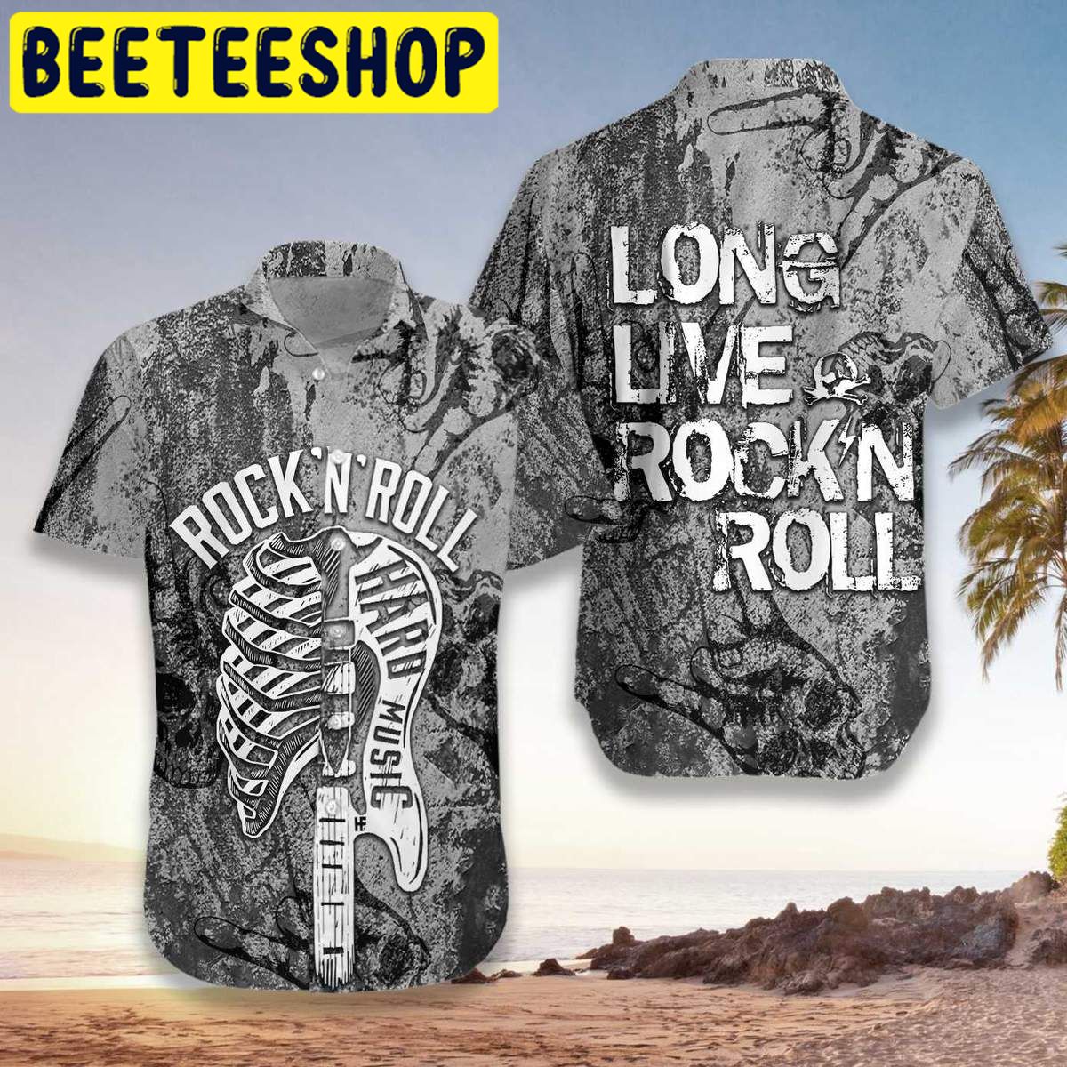 Long Live Rock'n Roll Guitar Unisex Hawaiian Shirt Long Live Rock'n Roll Guitar Unisex Hawaiian Shirt