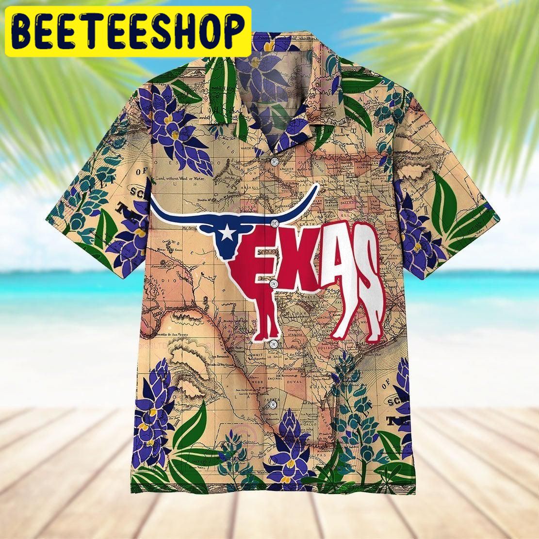 Longhorn Flag Texas Hawaiian Shirt Longhorn Flag Texas Hawaiian Shirt