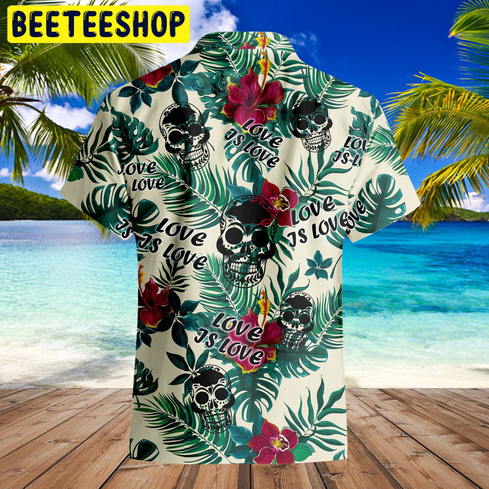 Love Is Love Skull Tropical Trending Hawaiian Shirt Love Is Love Skull Tropical Trending Hawaiian Shirt
