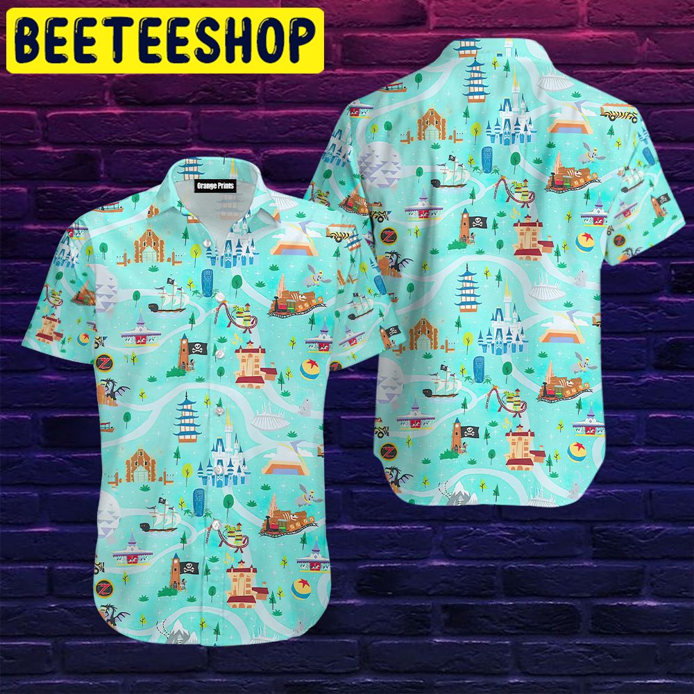 Magic Kingdom Blue Hawaiian Shirt Magic Kingdom Blue Hawaiian Shirt