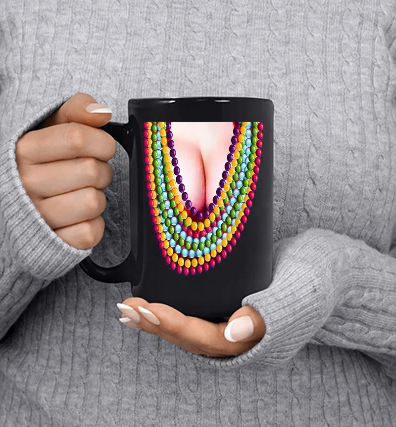 Mardi Gras New Orleans Boob Bead Costume Mug Mardi Gras New Orleans Boob Bead Costume Mug