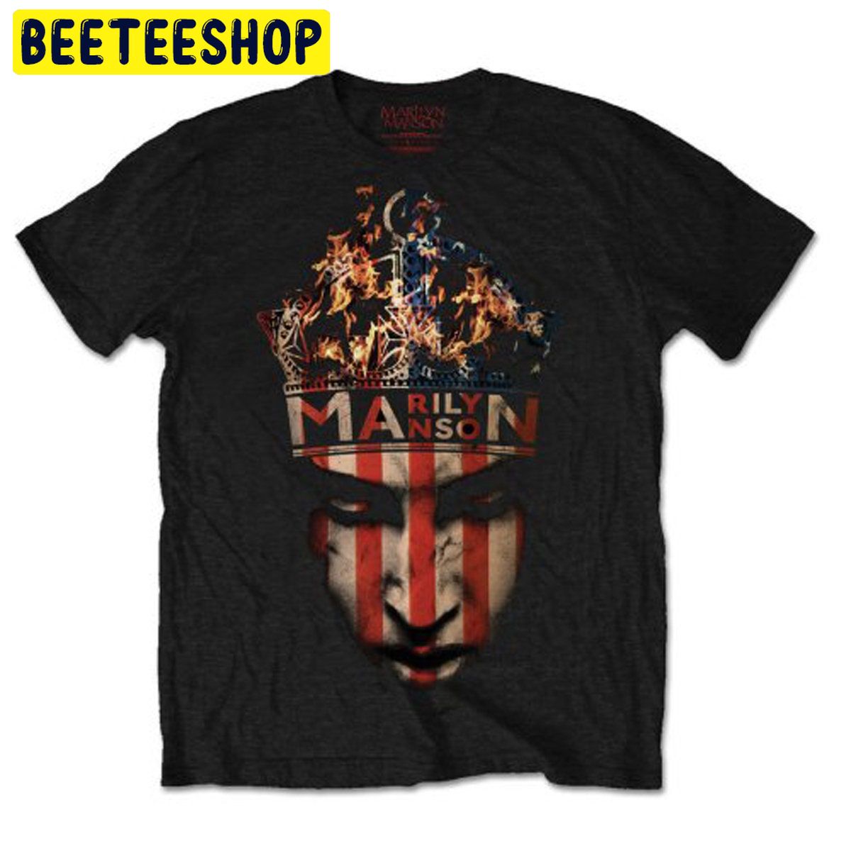 Marilyn Manson Fire Heaven Upside Down Rock Trending Unisex Shirt Marilyn Manson Fire Heaven Upside Down Rock Trending Unisex Shirt