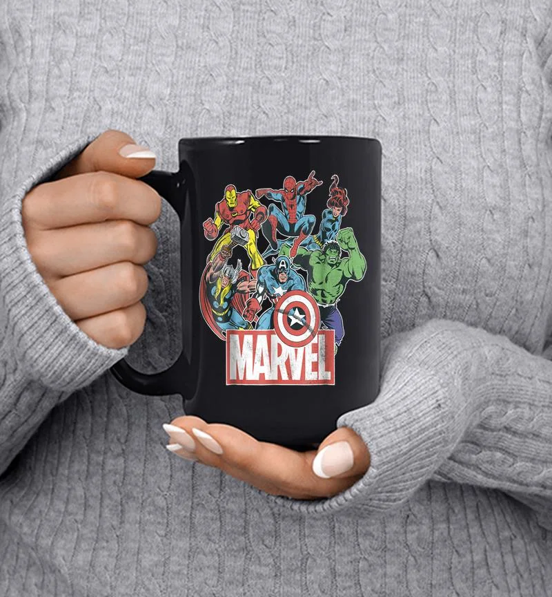 Marvel Avengers Team Retro Comic Vintage Graphic Mug Marvel Avengers Team Retro Comic Vintage Graphic Mug