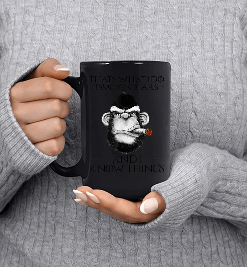 Mens I Smoke Cigars And I Know Things Funny Gift Mug Mens I Smoke Cigars And I Know Things Funny Gift Mug
