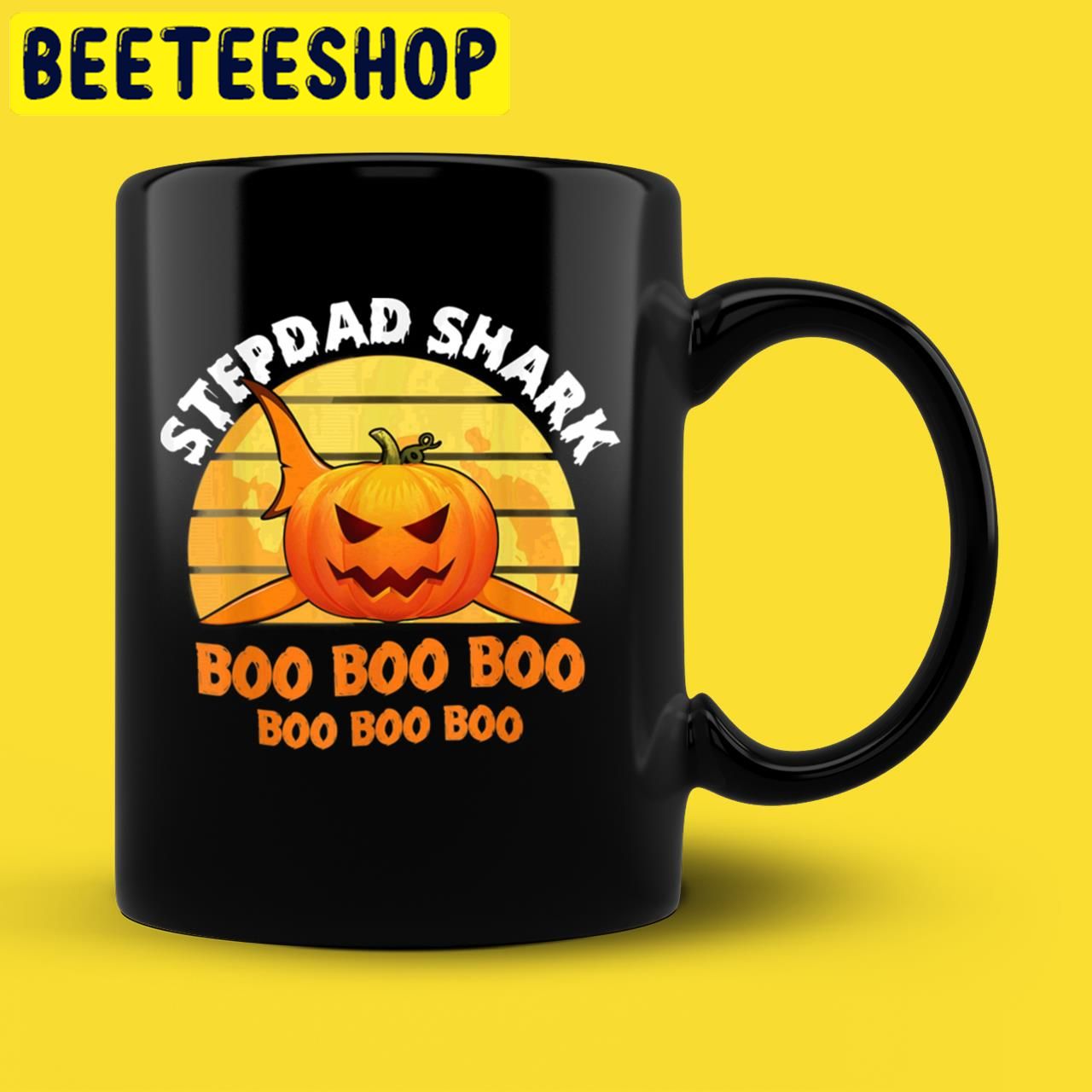 Mens Mens Stepdad Shark Boo Pumpkin Stepdad Halloween Trending Unisex T-Shirt Mens Mens Stepdad Shark Boo Pumpkin Stepdad Halloween Trending Unisex T-Shirt