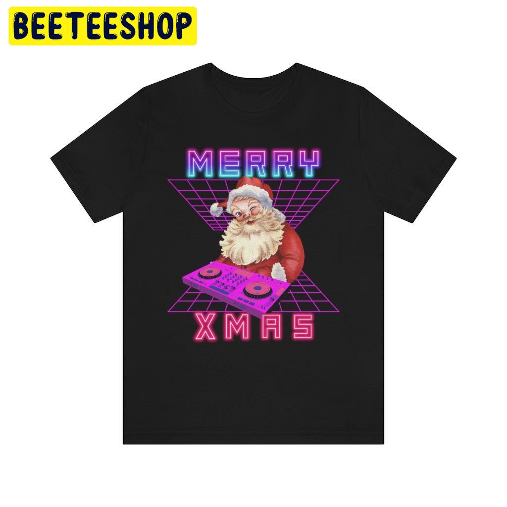 Merry Xmas Synthwave Santa Vaporwave Neon Xmas Trending Unisex Shirt Merry Xmas Synthwave Santa Vaporwave Neon Xmas Trending Unisex Shirt