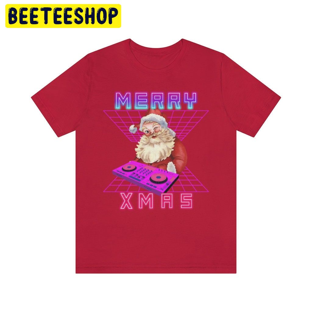 Merry Xmas Synthwave Santa Vaporwave Neon Xmas Trending Unisex Shirt Merry Xmas Synthwave Santa Vaporwave Neon Xmas Trending Unisex Shirt