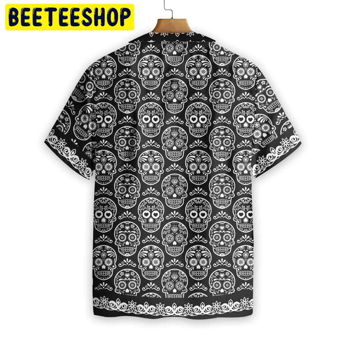 Mexican Sugar Skull On Black Trending Hawaiian Shirt Mexican Sugar Skull On Black Trending Hawaiian Shirt