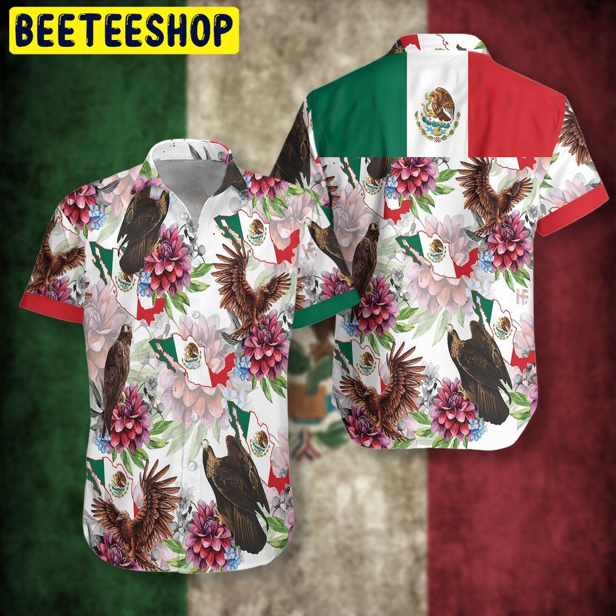 Mexico Proud Dahlia Golden Eagle Trending Hawaiian Shirt Mexico Proud Dahlia Golden Eagle Trending Hawaiian Shirt