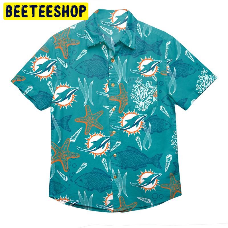 MIAMI DOLPHINS FLORAL BUTTON UP SHIRT NFL MENS Hawaiian Shirt MIAMI DOLPHINS FLORAL BUTTON UP SHIRT NFL MENS Hawaiian Shirt