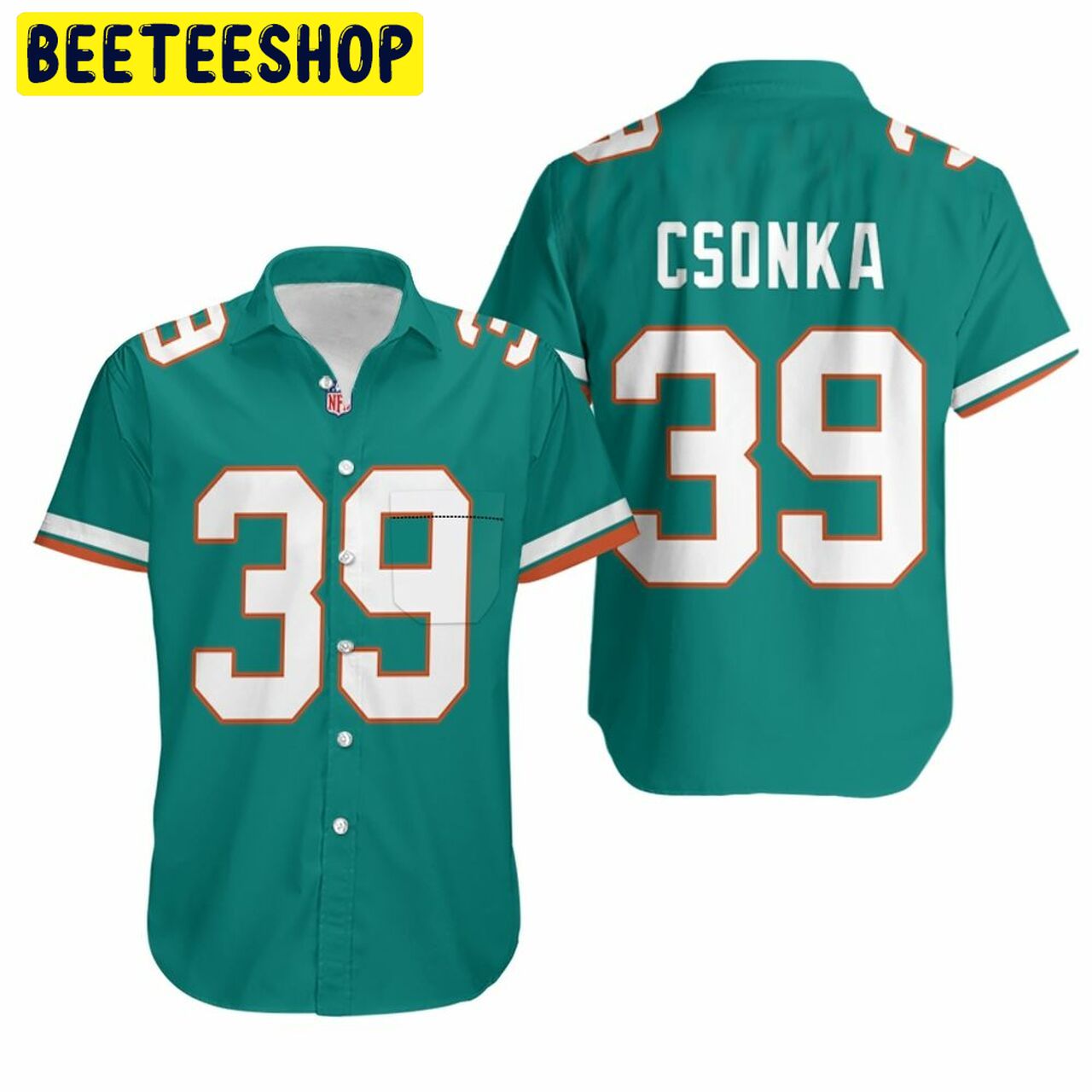 Miami Dolphins Larry Csonka #39 NFL American Football 02 Hawaiian Shirt Miami Dolphins Larry Csonka #39 NFL American Football 02 Hawaiian Shirt