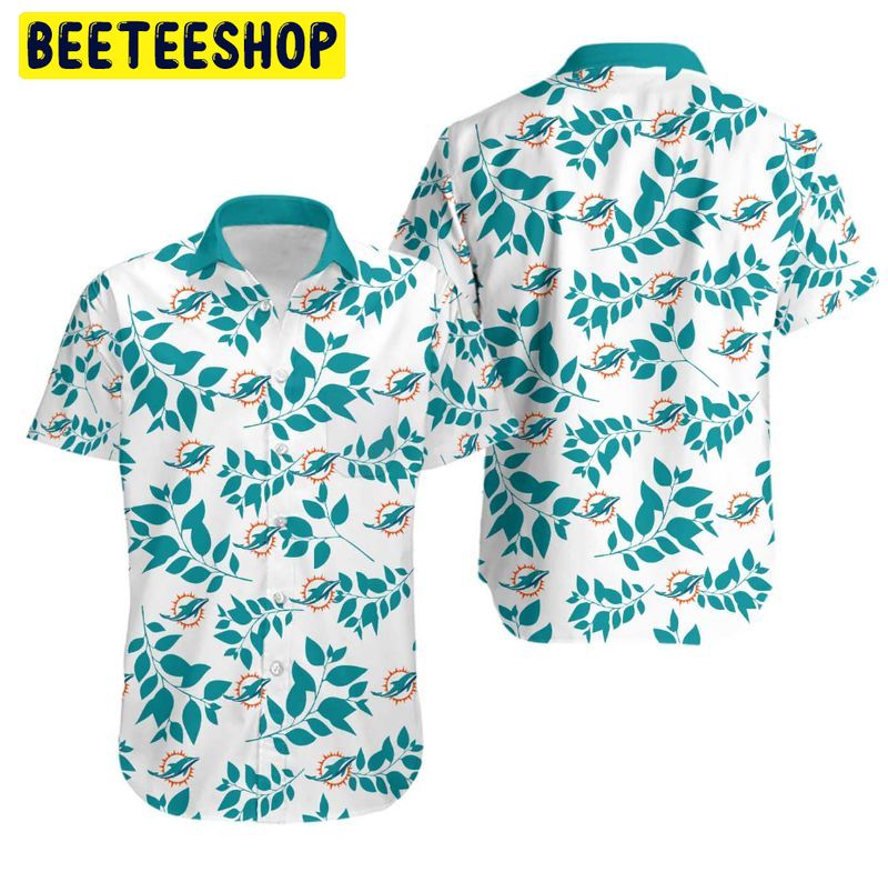 Miami Dolphins Leaves Hawaiian Shirt Miami Dolphins Leaves Hawaiian Shirt