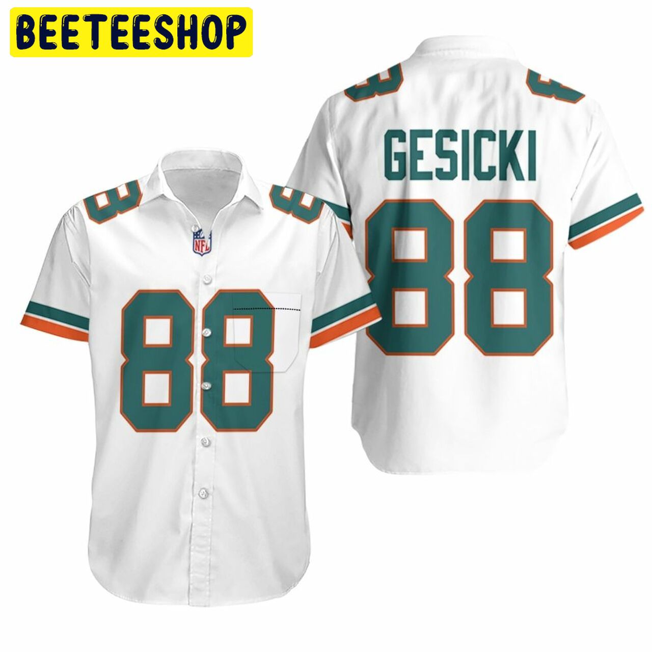 Miami Dolphins Mike Gesicki #88 NFL American Football 02 Hawaiian Shirt Miami Dolphins Mike Gesicki #88 NFL American Football 02 Hawaiian Shirt