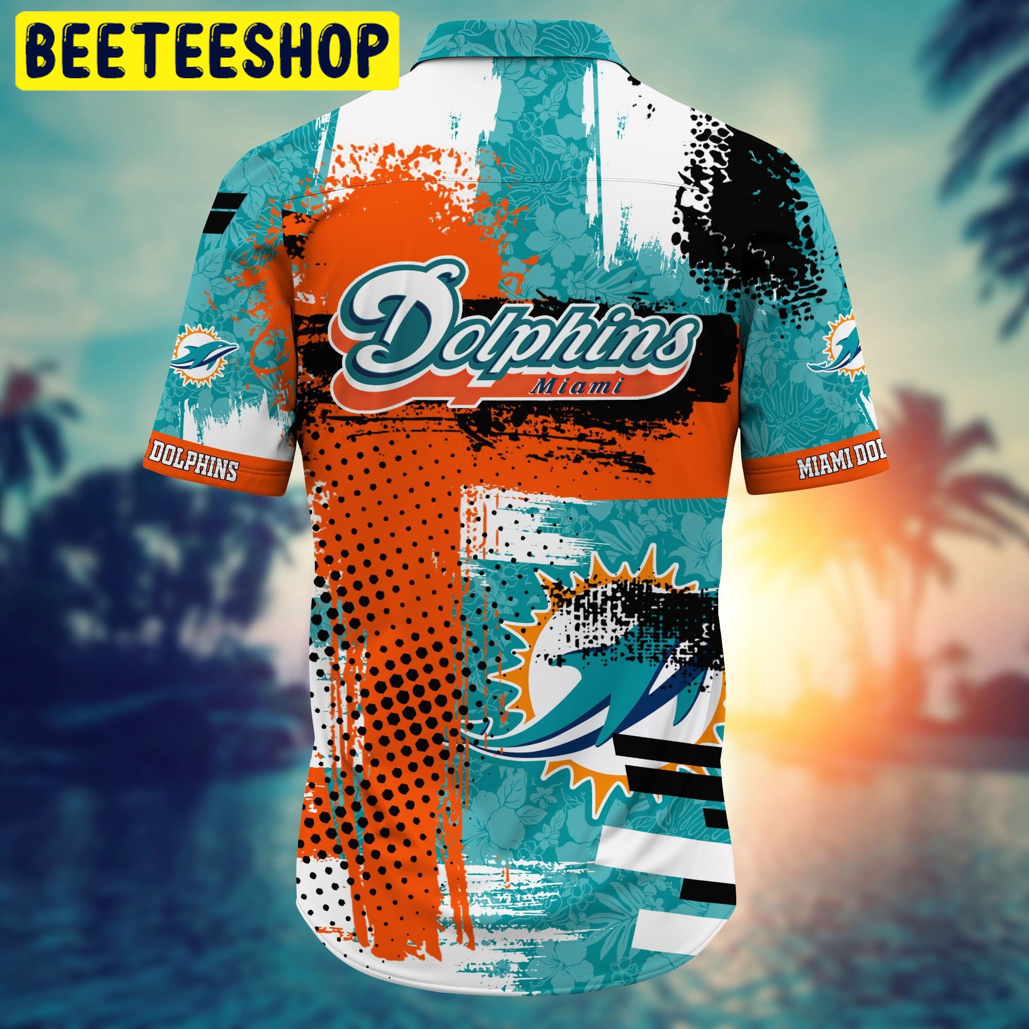 Miami Dolphins NFL Hawaiian Style Shirt Short Painting Custom Name Hawaiian Shirt Miami Dolphins NFL Hawaiian Style Shirt Short Painting Custom Name Hawaiian Shirt