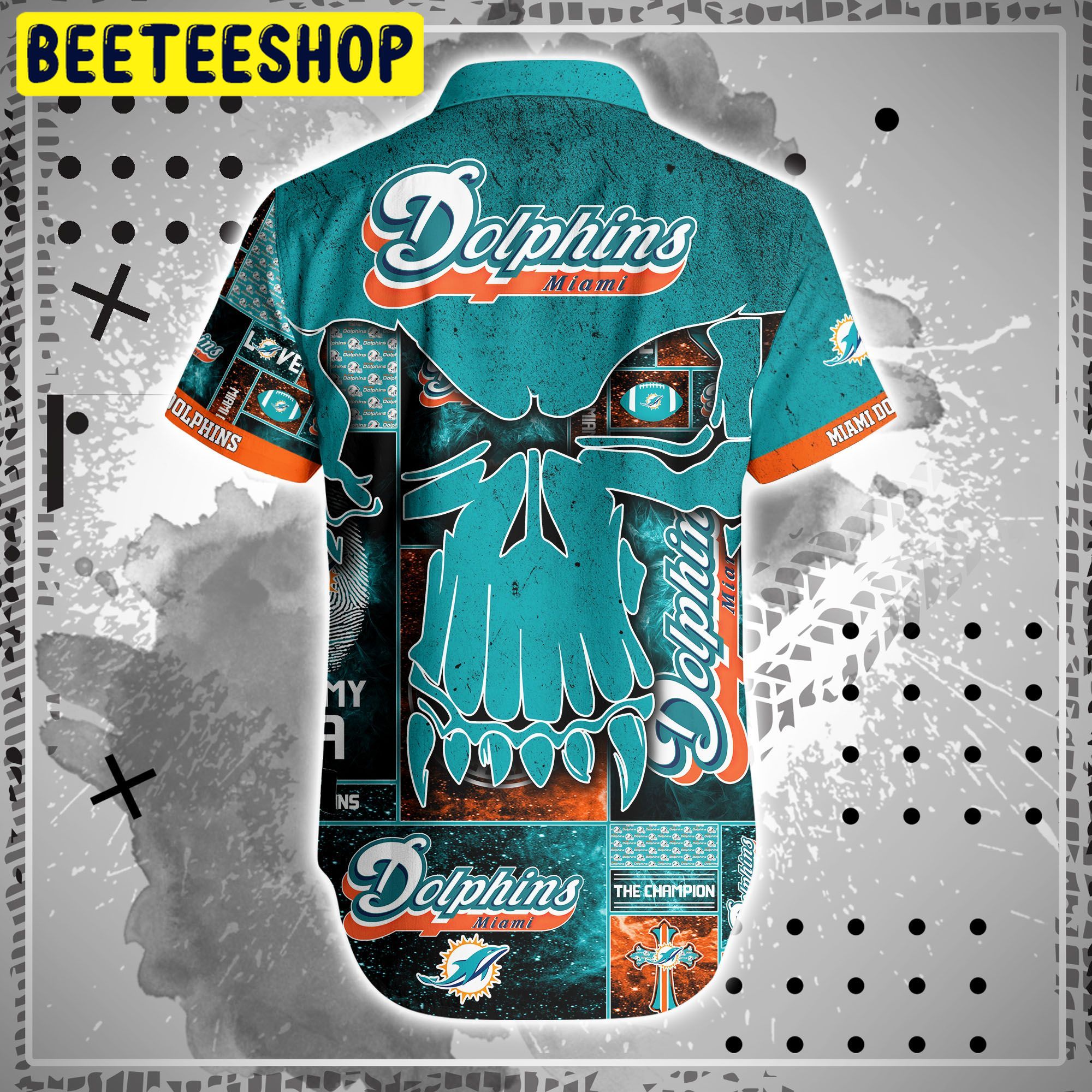 Miami Dolphins NFL Style Short Hawaiian Shirt Miami Dolphins NFL Style Short Hawaiian Shirt