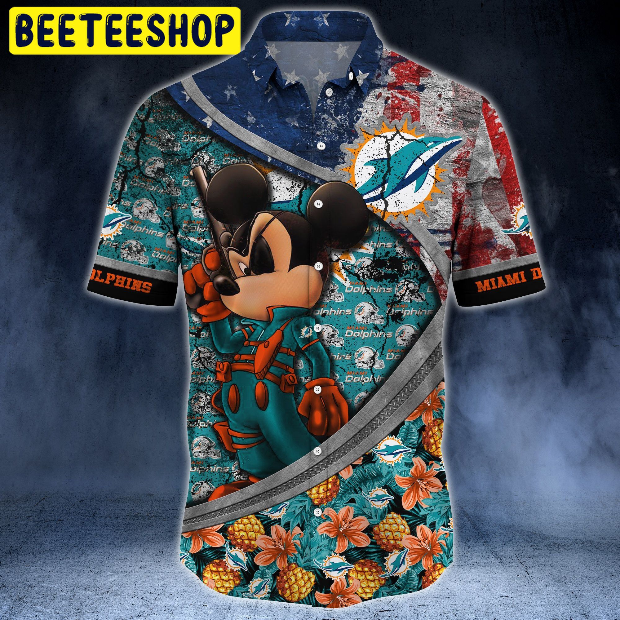 Miami Dolphins NFL T-shirt Cool Mickey Style Hot Trending Hawaiian Shirt Miami Dolphins NFL T-shirt Cool Mickey Style Hot Trending Hawaiian Shirt