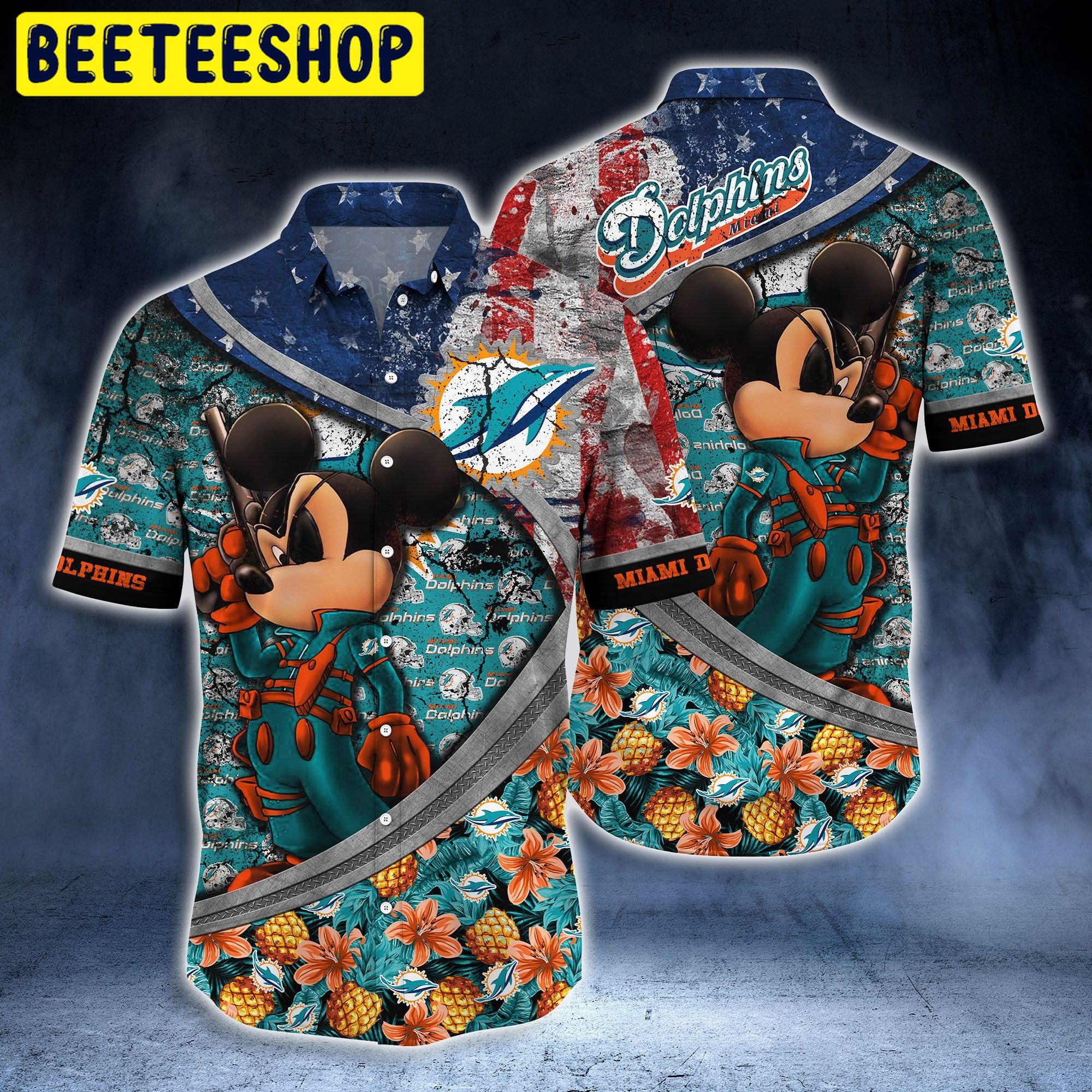Miami Dolphins NFL T-shirt Cool Mickey Style Hot Trending Hawaiian Shirt Miami Dolphins NFL T-shirt Cool Mickey Style Hot Trending Hawaiian Shirt
