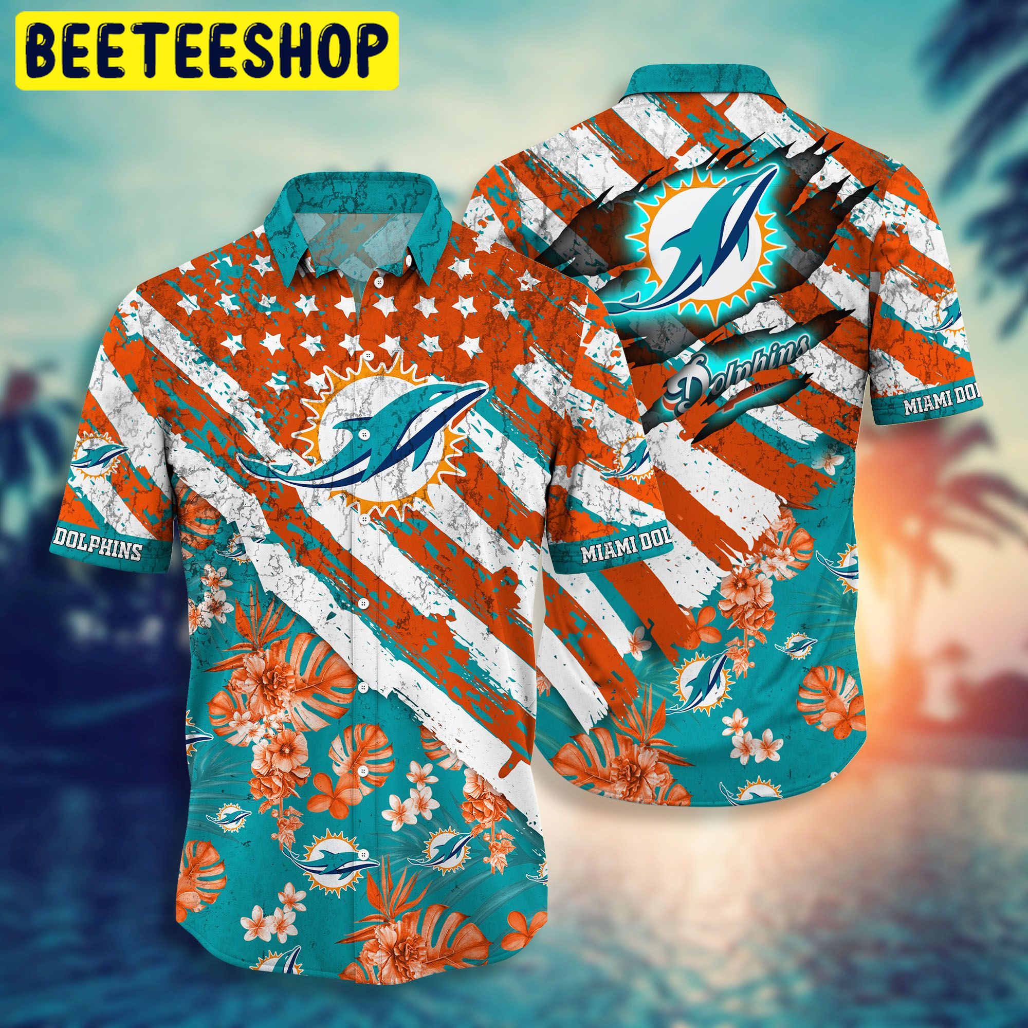 Miami Dolphins NFL T-shirt Short Style Hot Trending Hawaiian Shirt Miami Dolphins NFL T-shirt Short Style Hot Trending Hawaiian Shirt