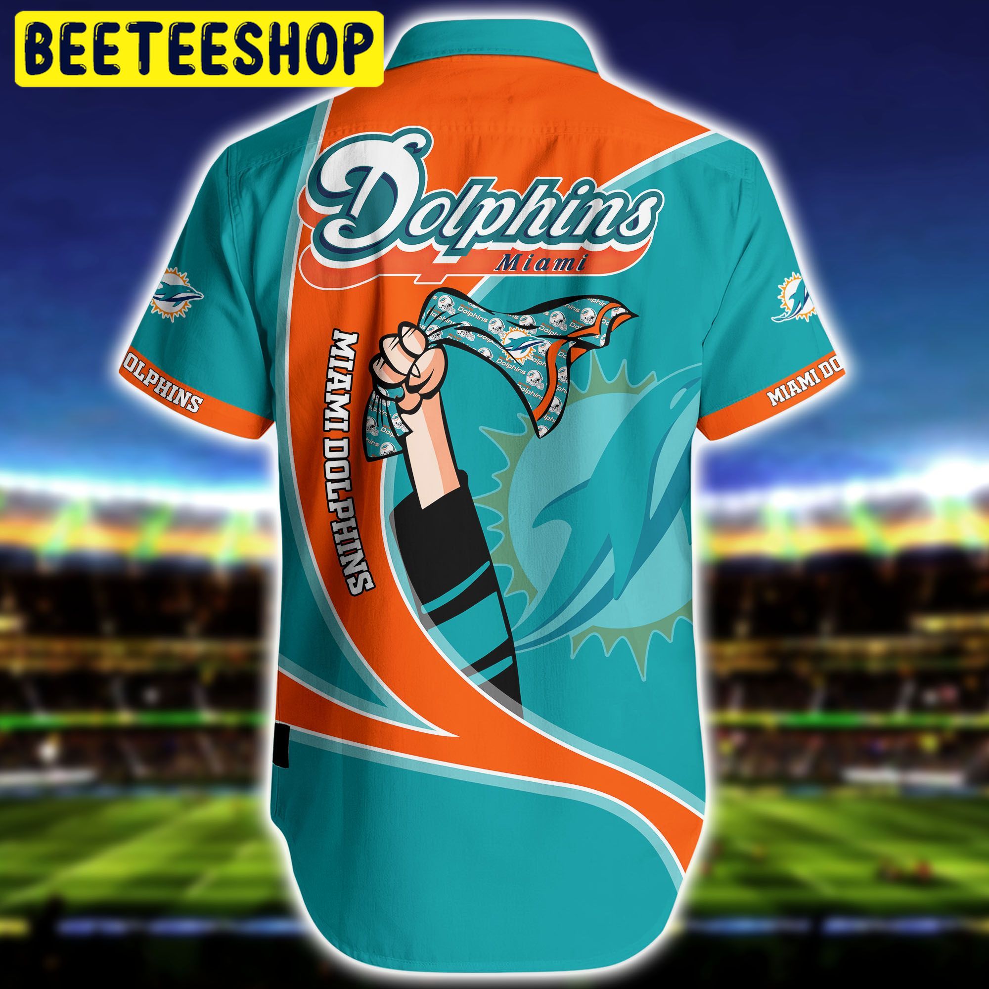 Miami Dolphins Short Hawaiian Shirt Miami Dolphins Short Hawaiian Shirt
