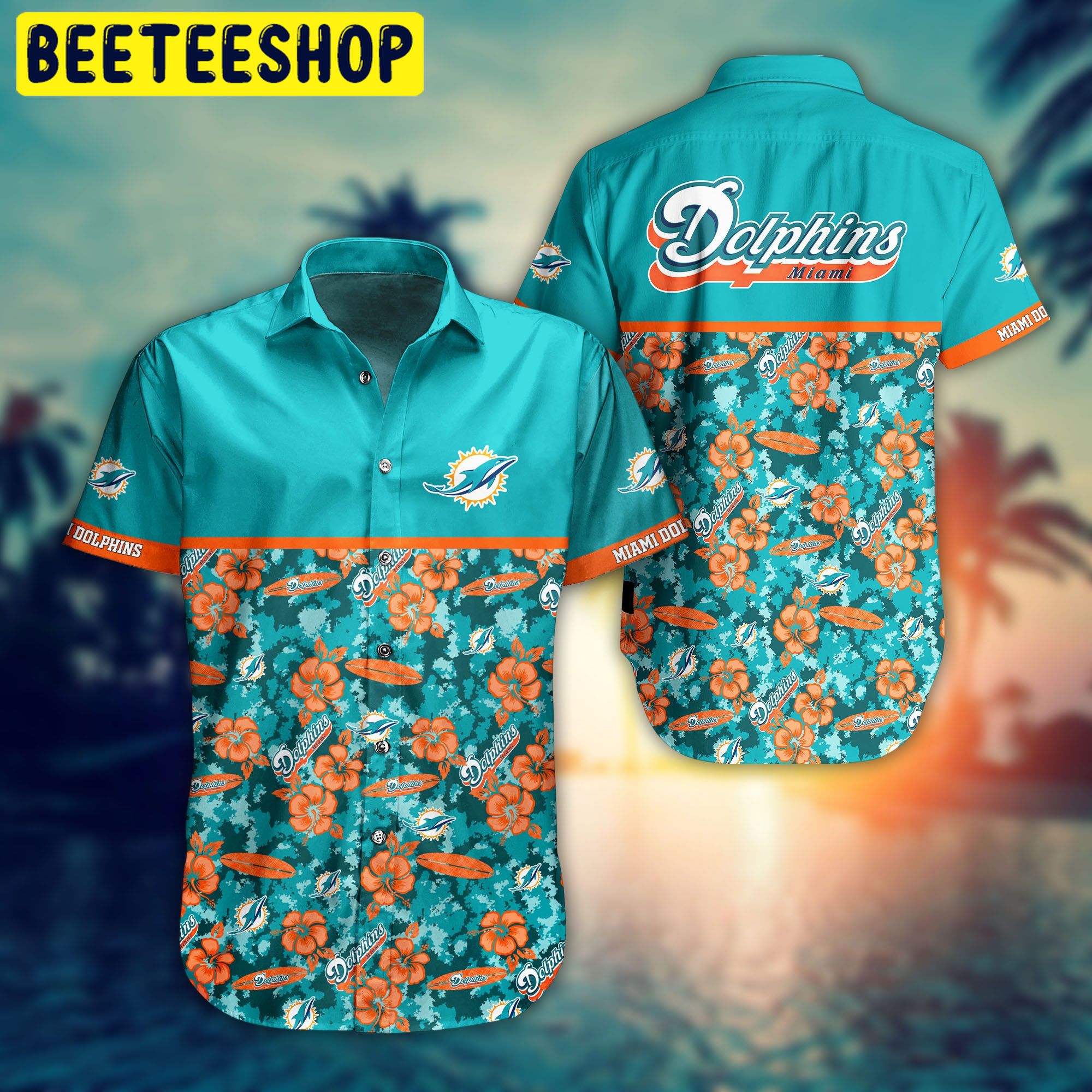 Miami Dolphins Style Summer Hawaiian Shirt Miami Dolphins Style Summer Hawaiian Shirt