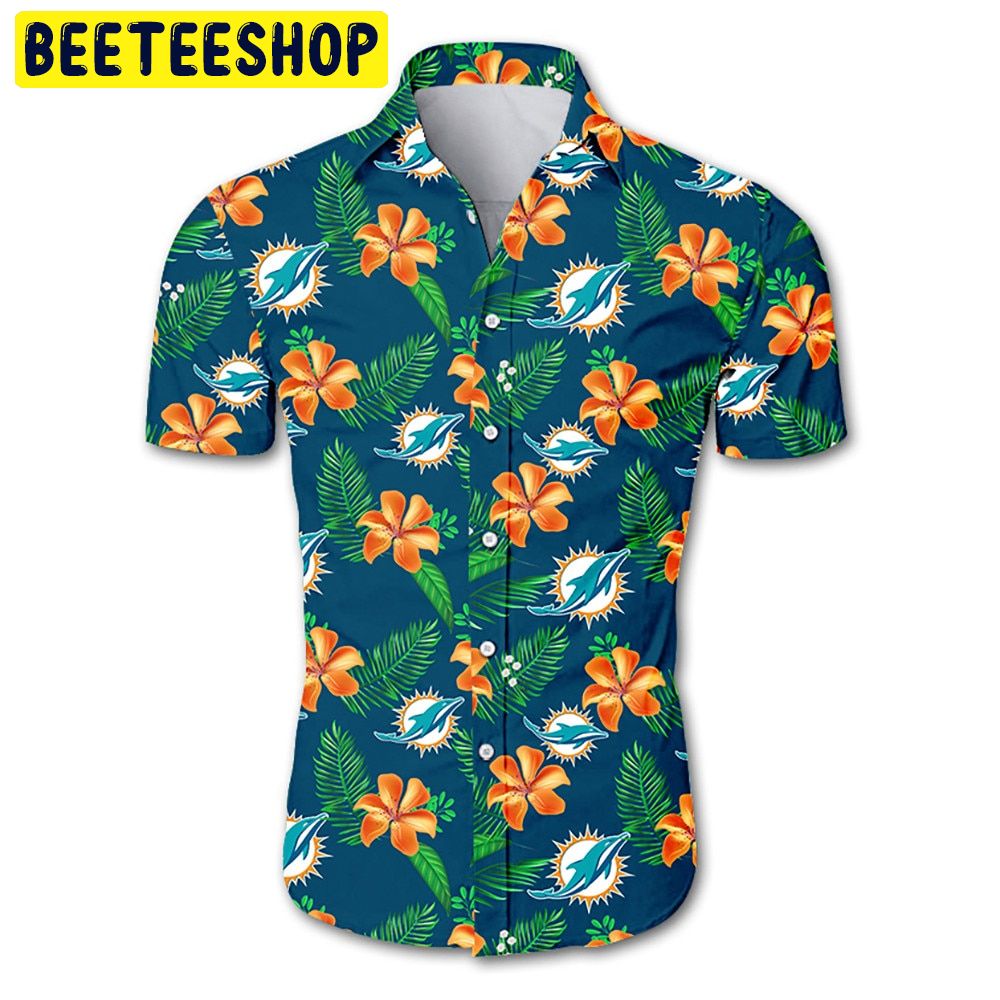 Miami Dolphins Tropical Flower summer Hawaiian Shirt Miami Dolphins Tropical Flower summer Hawaiian Shirt