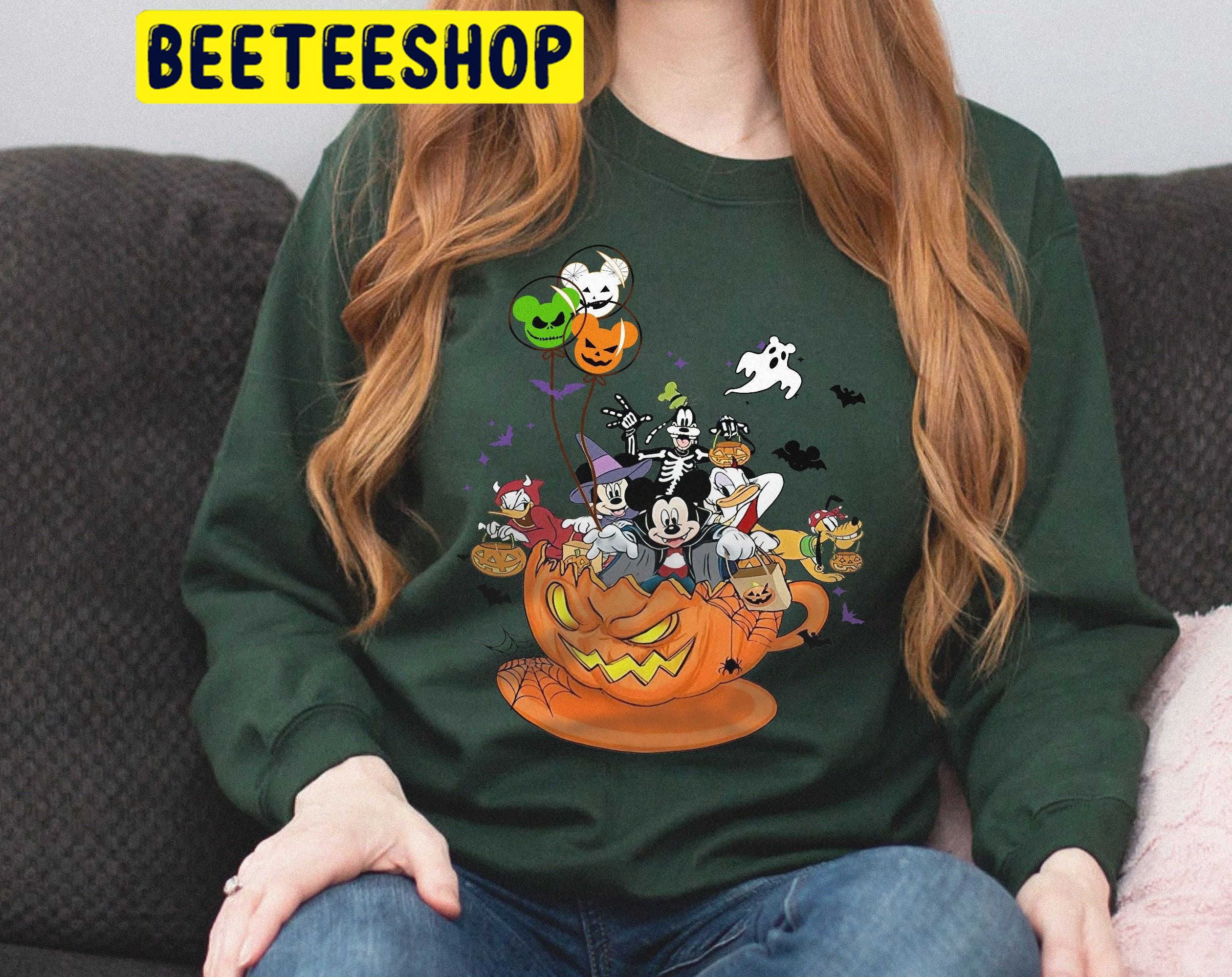 Mickey And Friends Balloon Pumpkin Coffee Cup HalloweenTrending Unisex Shirt Mickey And Friends Balloon Pumpkin Coffee Cup HalloweenTrending Unisex Shirt
