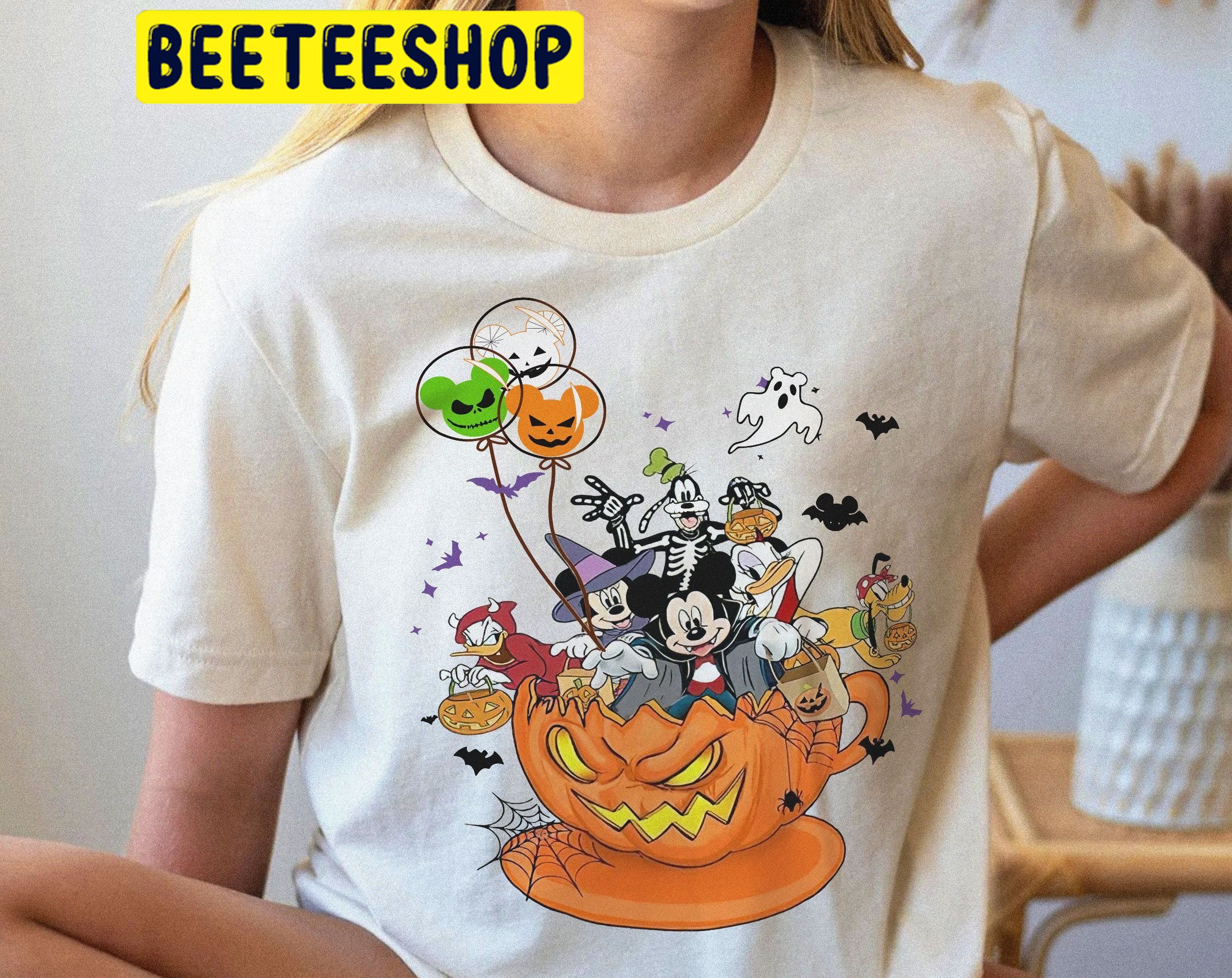 Mickey And Friends Balloon Pumpkin Coffee Cup HalloweenTrending Unisex Shirt Mickey And Friends Balloon Pumpkin Coffee Cup HalloweenTrending Unisex Shirt