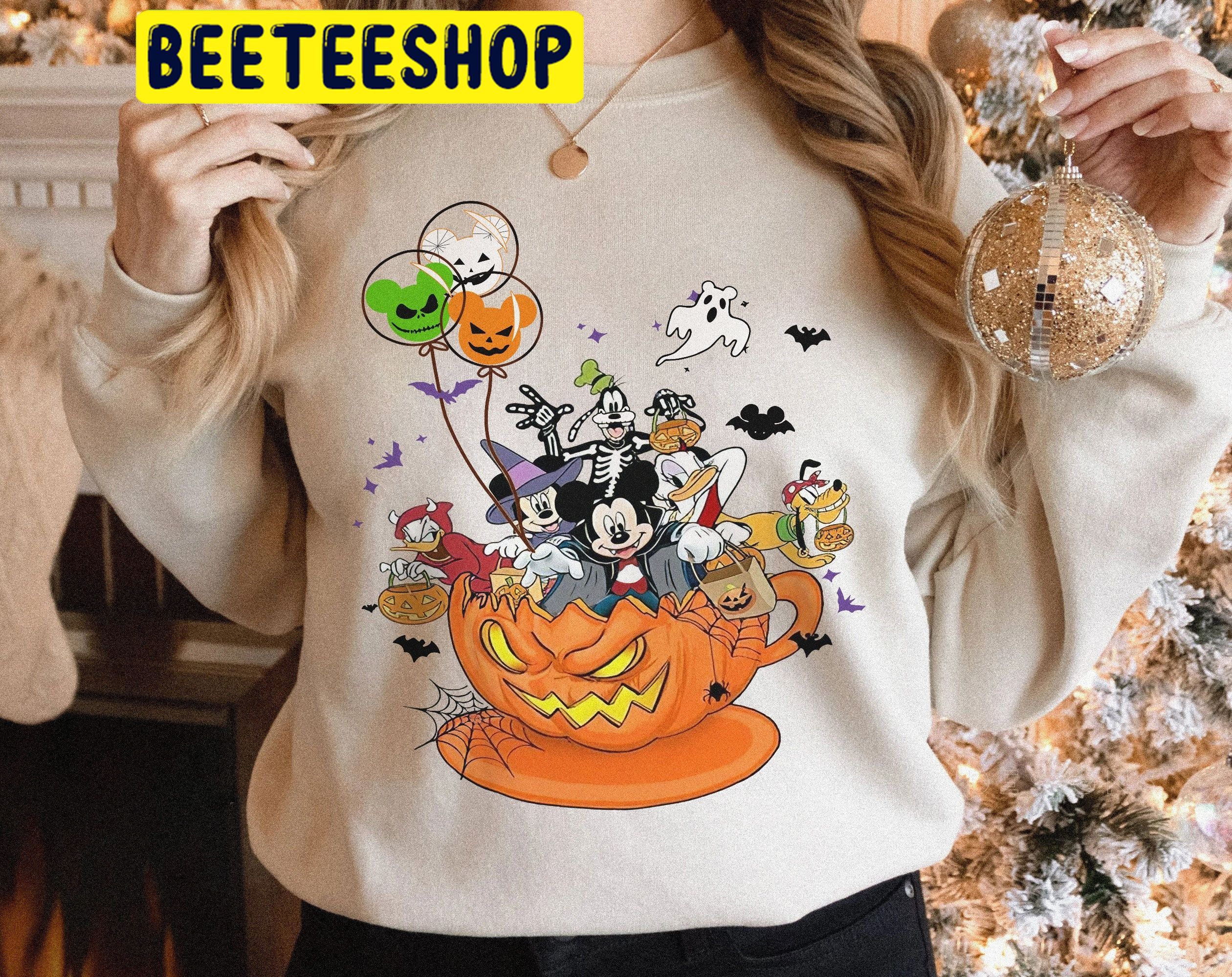 Mickey And Friends Balloon Pumpkin Coffee Cup HalloweenTrending Unisex Shirt Mickey And Friends Balloon Pumpkin Coffee Cup HalloweenTrending Unisex Shirt