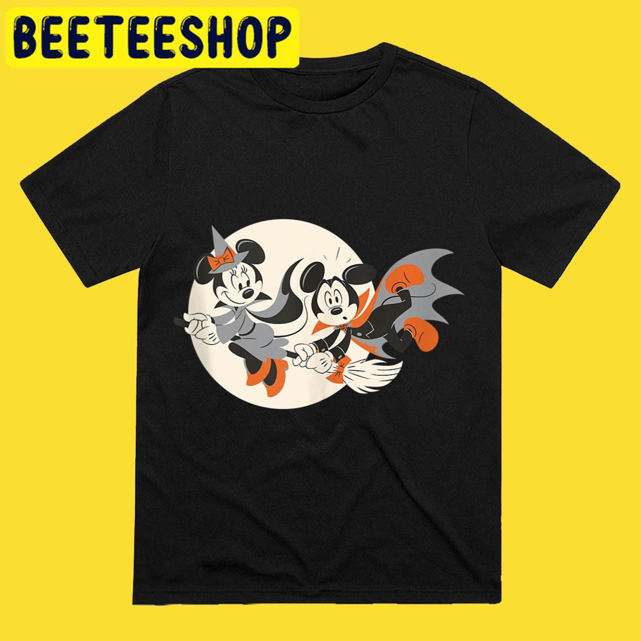 Mickey and Minnie Flying Halloween Trending Unisex T-Shirt Mickey and Minnie Flying Halloween Trending Unisex T-Shirt