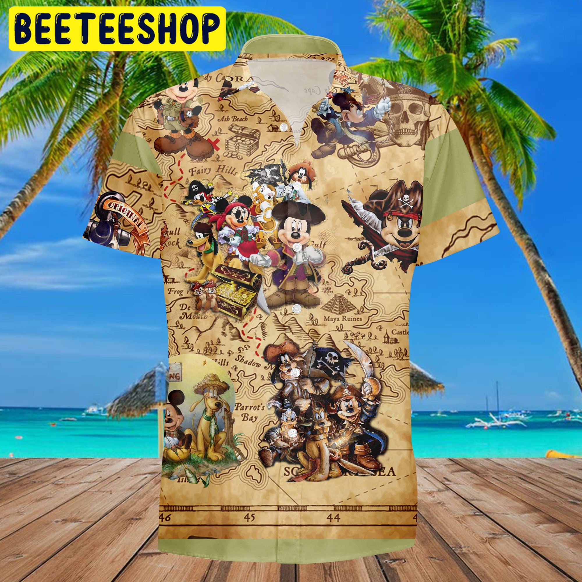 Mickey Treasure Hunting Trending Hawaiian Shirt Mickey Treasure Hunting Trending Hawaiian Shirt