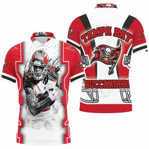 Mike Evans #13 Tampa Bay Buccaneers Nfc South Division Champions Super Bowl 2021 Black And White Polo Shirt Mike Evans #13 Tampa Bay Buccaneers Nfc South Division Champions Super Bowl 2021 Black And White Polo Shirt