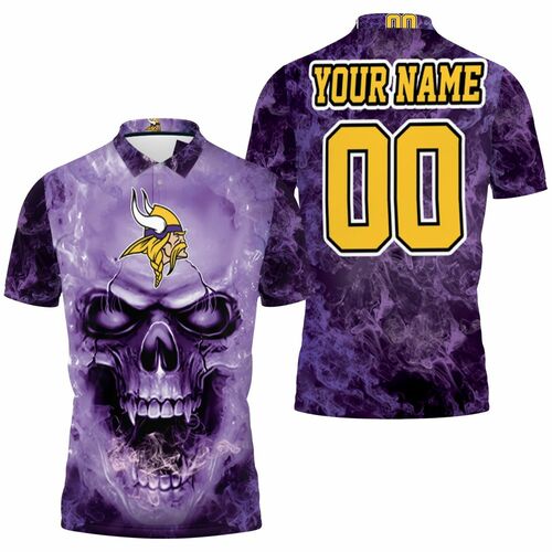 Minnesota Vikings Skull For Vikings Fans Personalized 3D All Over Print Polo Shirt Minnesota Vikings Skull For Vikings Fans Personalized 3D All Over Print Polo Shirt