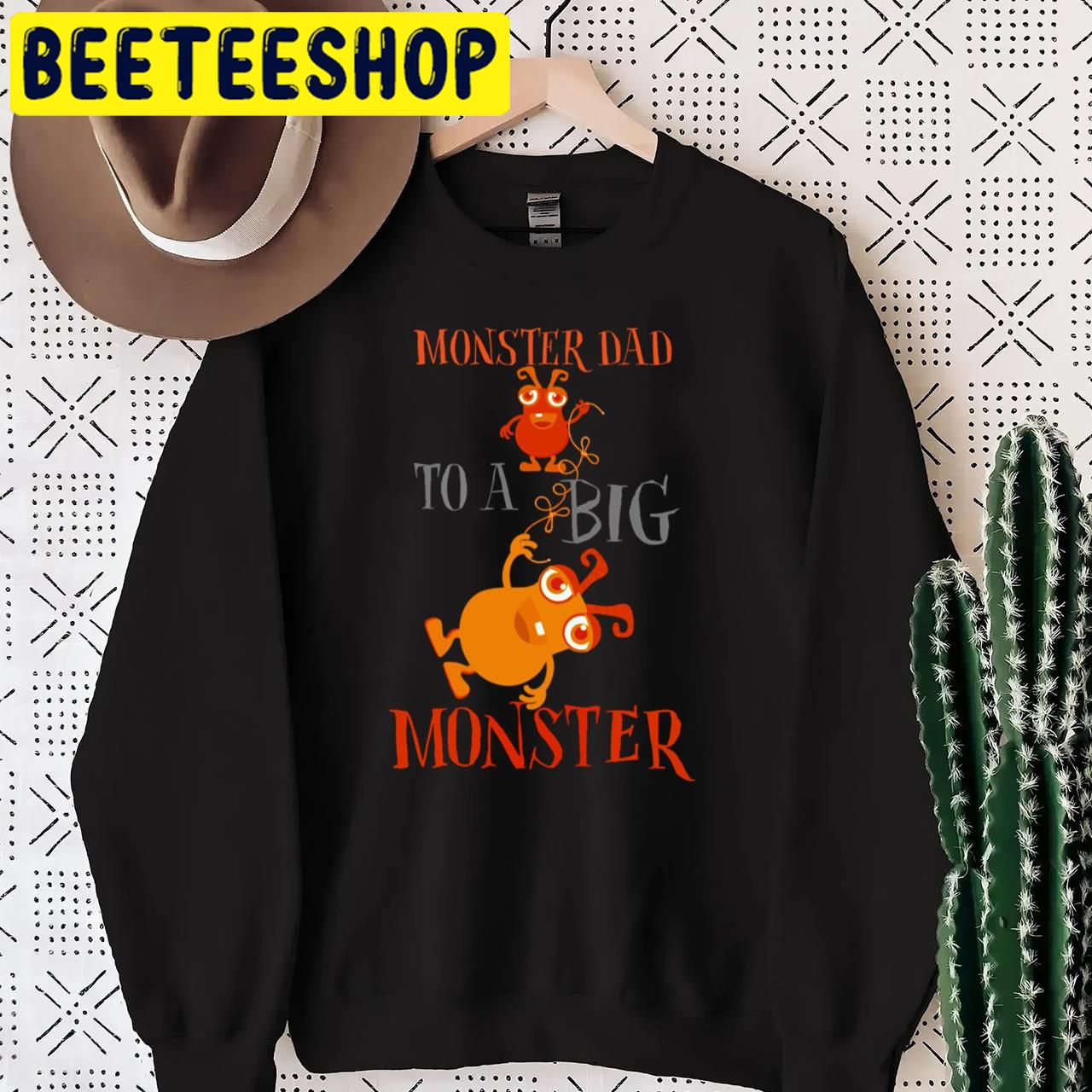 Monster Dad To A Big Monster Single Dad Halloween Trending Unisex T-Shirt Monster Dad To A Big Monster Single Dad Halloween Trending Unisex T-Shirt