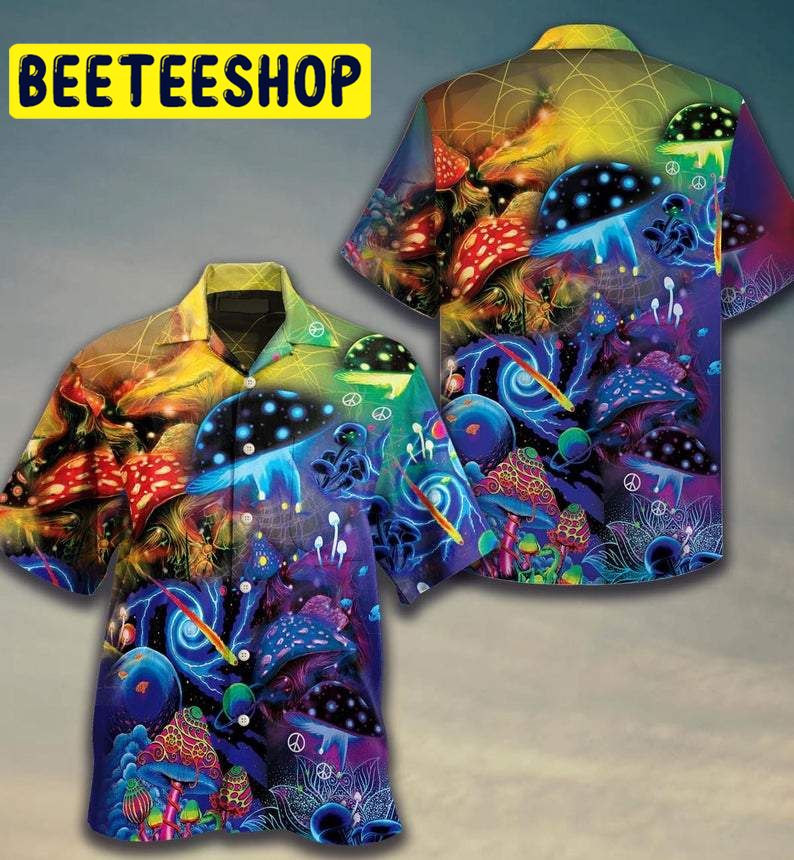Mushroom Trippy Psychedelic Summer Vacation Hawaiian Shirt Mushroom Trippy Psychedelic Summer Vacation Hawaiian Shirt