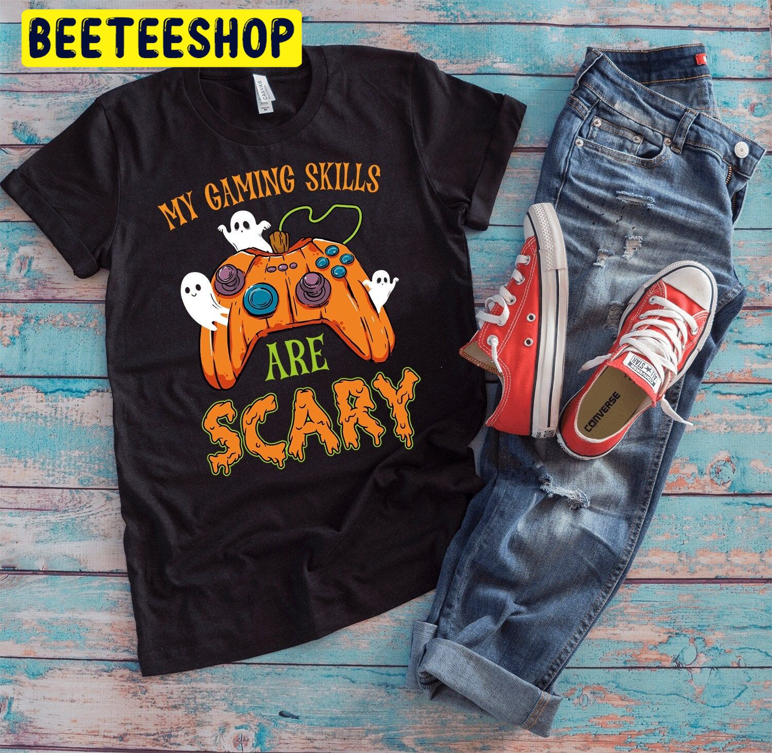 My Gaming Skills Are Scary Halloween Pumpkin Gamer Trending Unisex Shirt My Gaming Skills Are Scary Halloween Pumpkin Gamer Trending Unisex Shirt