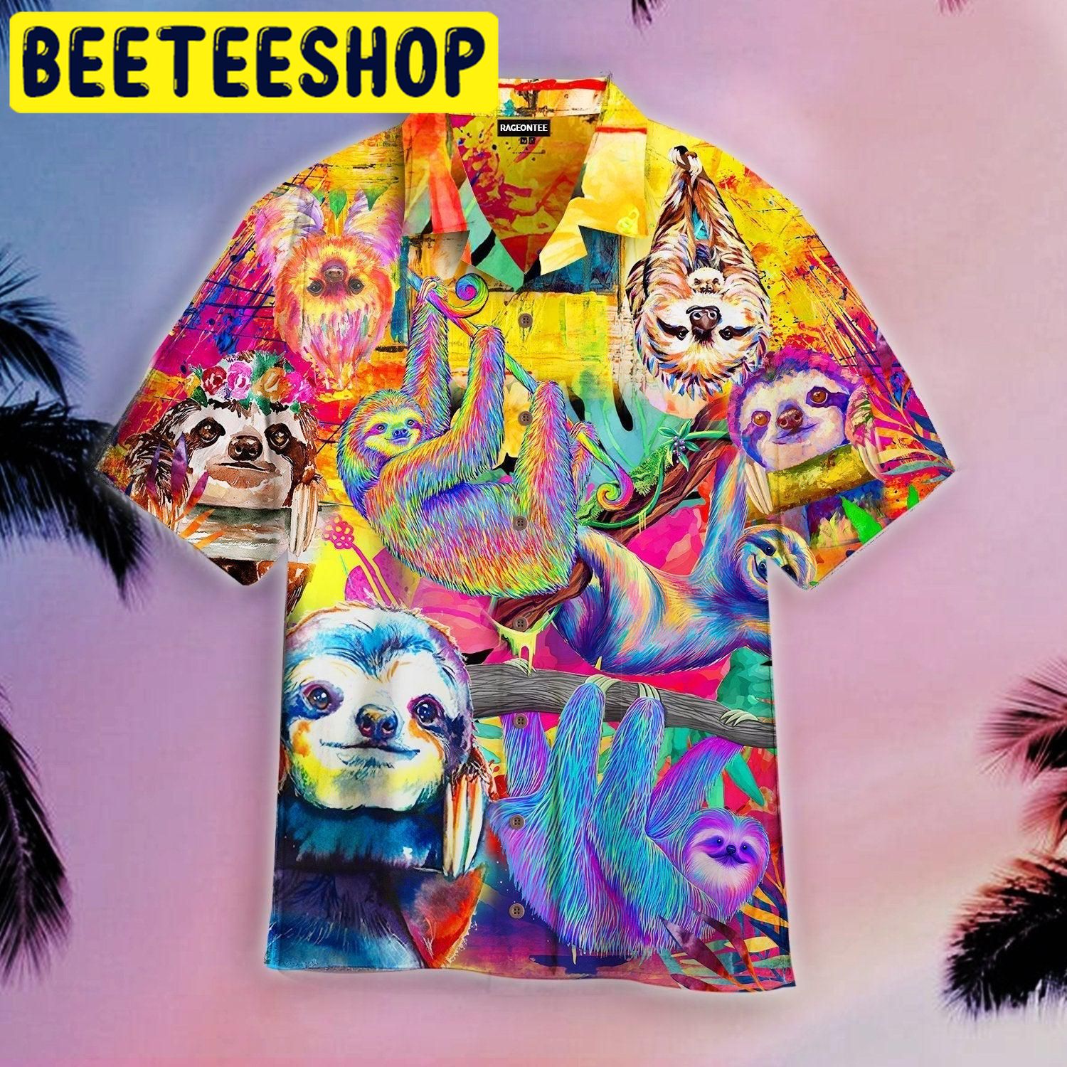 My Love Is Colorful Sloth Hawaiian Shirt My Love Is Colorful Sloth Hawaiian Shirt