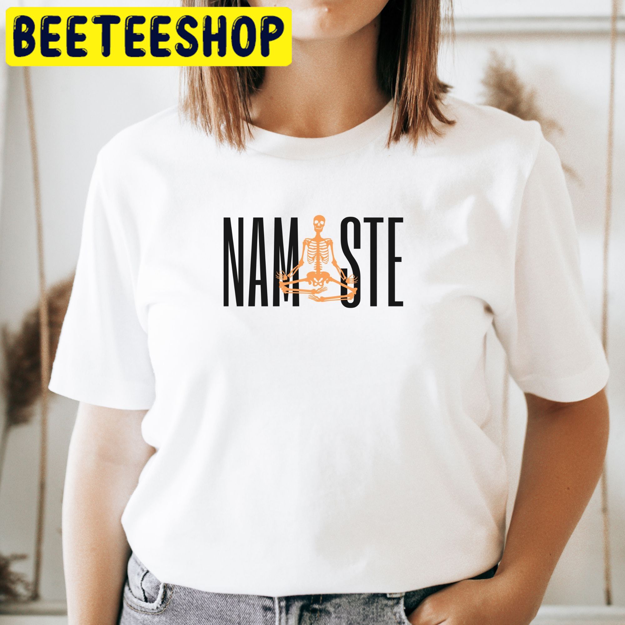 Namaste Skeleton Yoga Halloween Trending Unisex Shirt Namaste Skeleton Yoga Halloween Trending Unisex Shirt