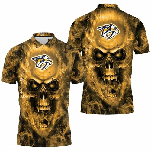 Nashville Predators Nhl Fans Skull 3D All Over Print Polo Shirt Nashville Predators Nhl Fans Skull 3D All Over Print Polo Shirt