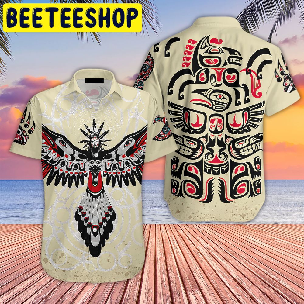 Native American Cream Hawaiian Shirt Native American Cream Hawaiian Shirt