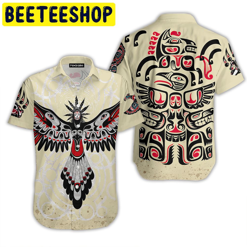 Native American Cream Hawaiian Shirt Native American Cream Hawaiian Shirt
