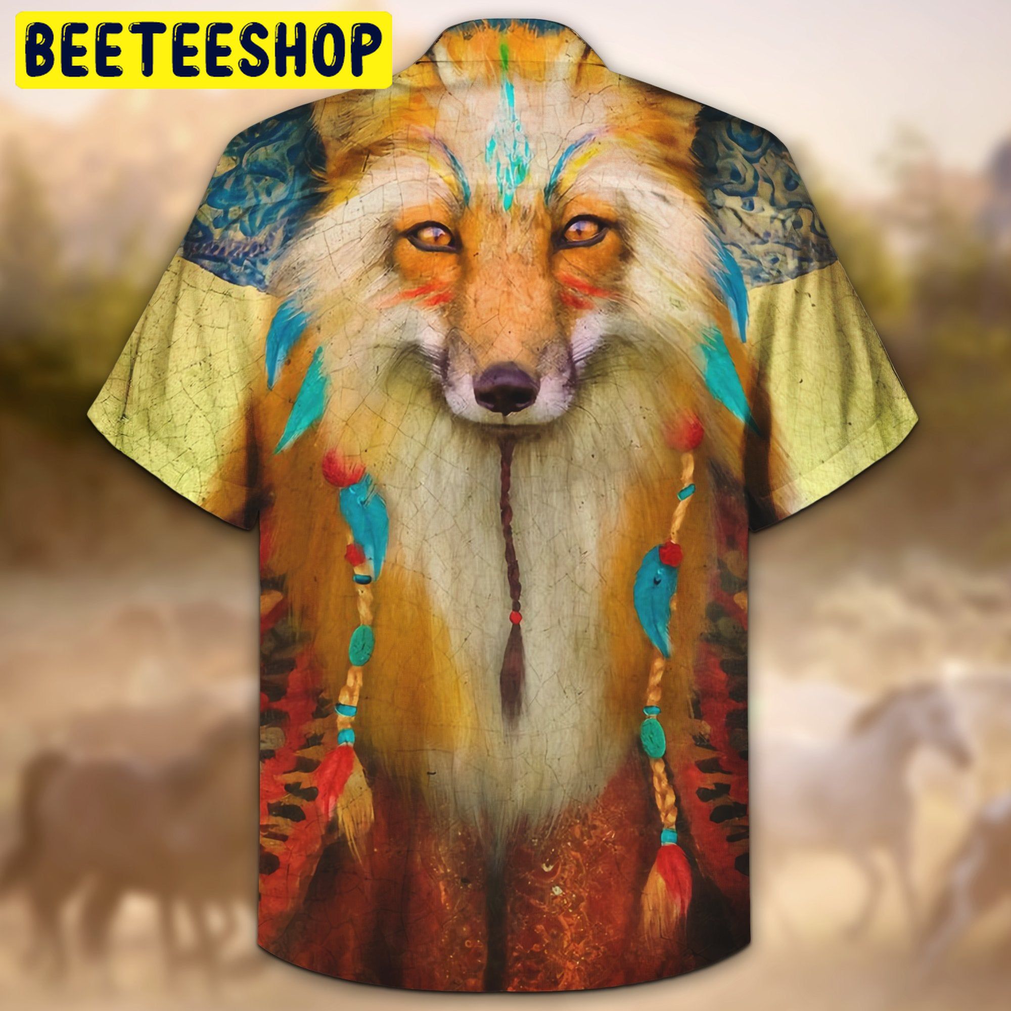 Native Fox 3D All Over Printed Trending Hawaiian Shirt Native Fox 3D All Over Printed Trending Hawaiian Shirt