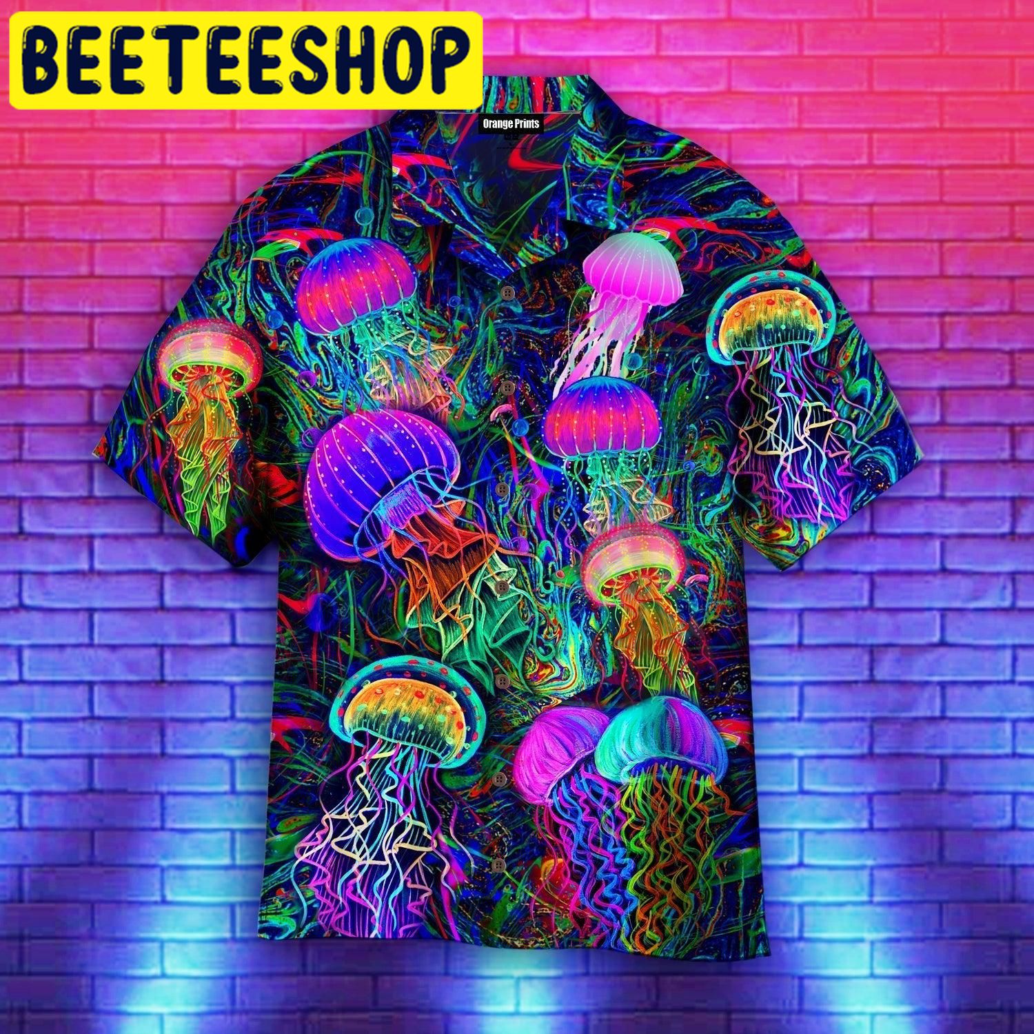 Neon Jellyfish Under The Sea Hawaiian Shirt 2359 Neon Jellyfish Under The Sea Hawaiian Shirt 2359