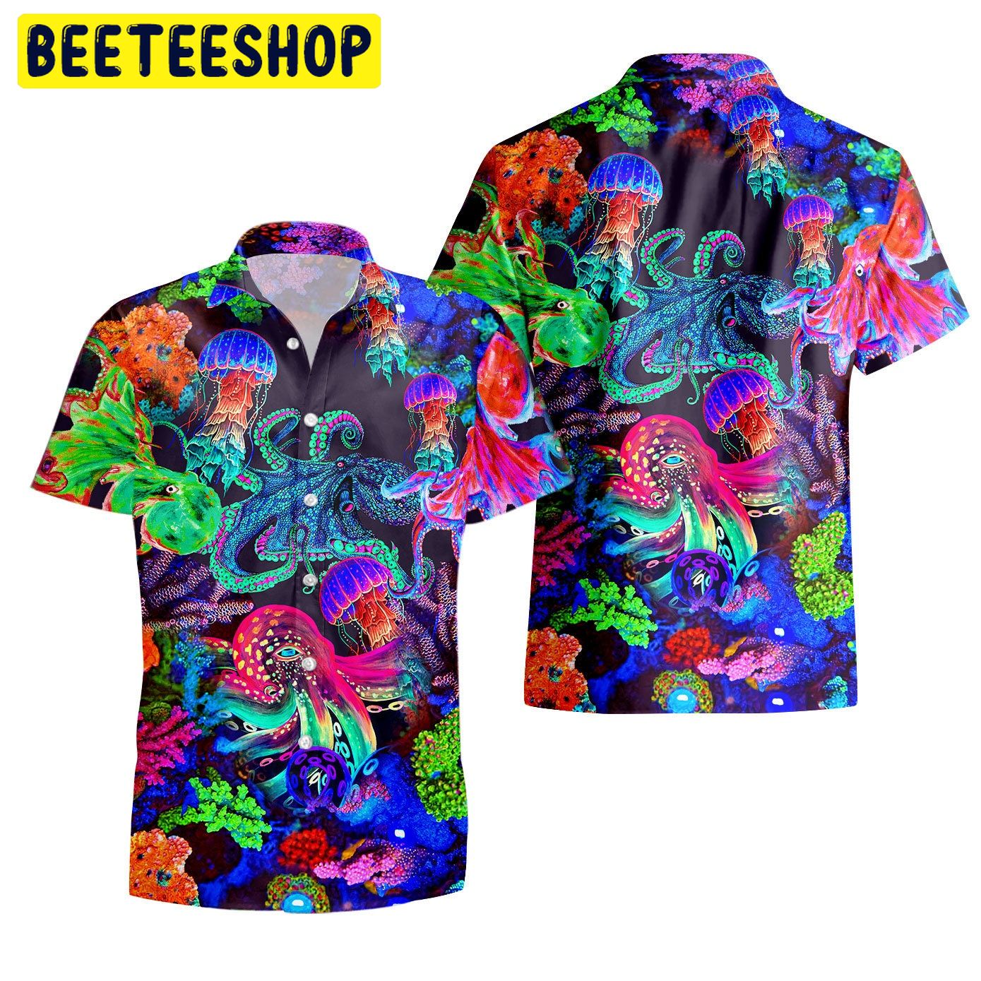 Neon Octopus Trending Hawaiian Shirt Neon Octopus Trending Hawaiian Shirt
