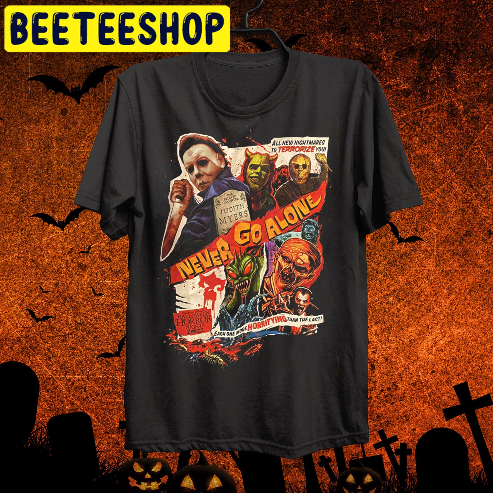 Never Go Alone Michael Myers Halloween Trending Unisex Shirt Never Go Alone Michael Myers Halloween Trending Unisex Shirt