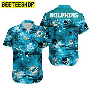 NFL Miami Dolphins Button Hawaiian Shirt NFL Miami Dolphins Button Hawaiian Shirt