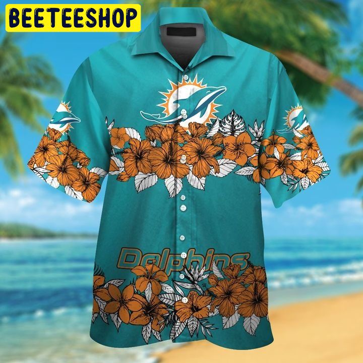NFL Miami Dolphins Button Up Tropical Aloha 5 Hawaiian Shirt NFL Miami Dolphins Button Up Tropical Aloha 5 Hawaiian Shirt