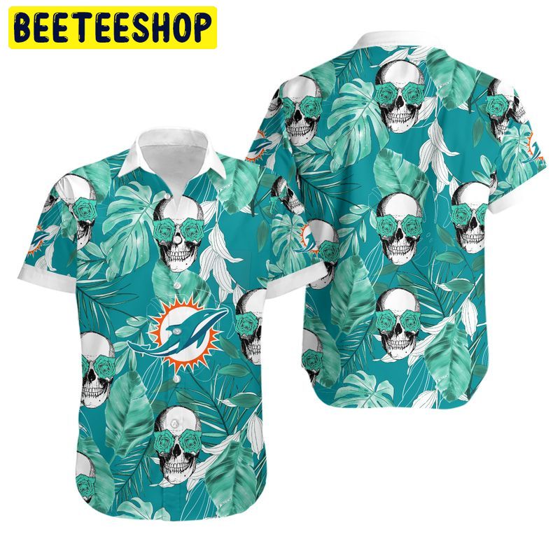 NFL Miami Dolphins Coconut Leaves Hawaiian Shirt NFL Miami Dolphins Coconut Leaves Hawaiian Shirt