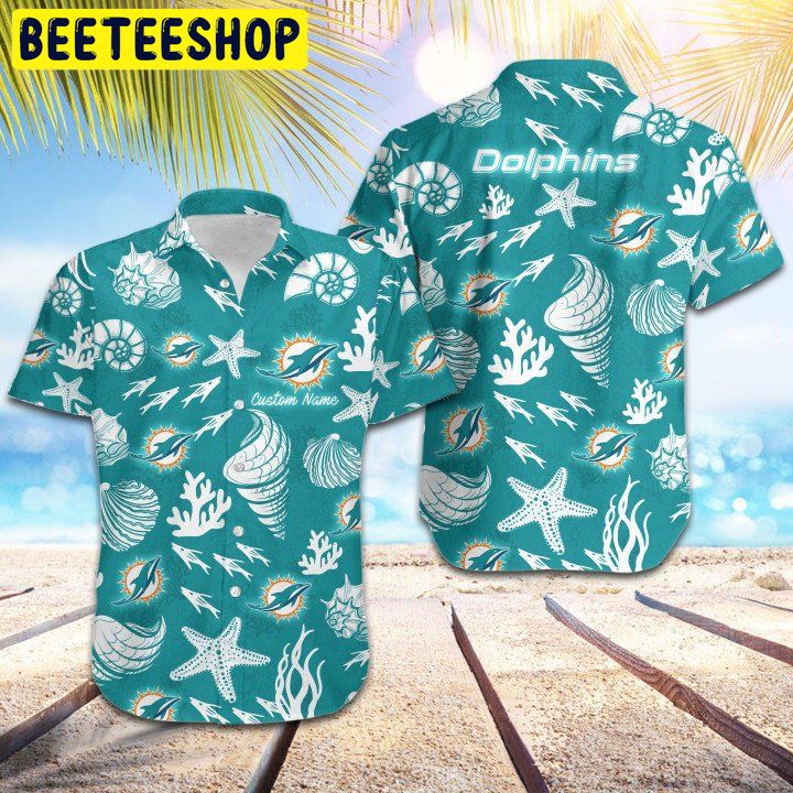 NFL Miami Dolphins Custom Name Tropical Aloha Hawaiian Shirt NFL Miami Dolphins Custom Name Tropical Aloha Hawaiian Shirt