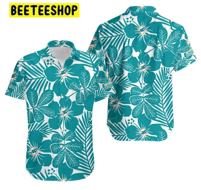 NFL Miami Dolphins Flower Summer Hawaiian Shirt NFL Miami Dolphins Flower Summer Hawaiian Shirt